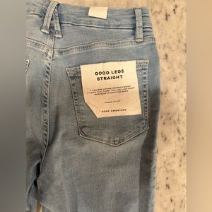 NWT Good American Good legs  Straight in Indigo126 GST235T size 6/28